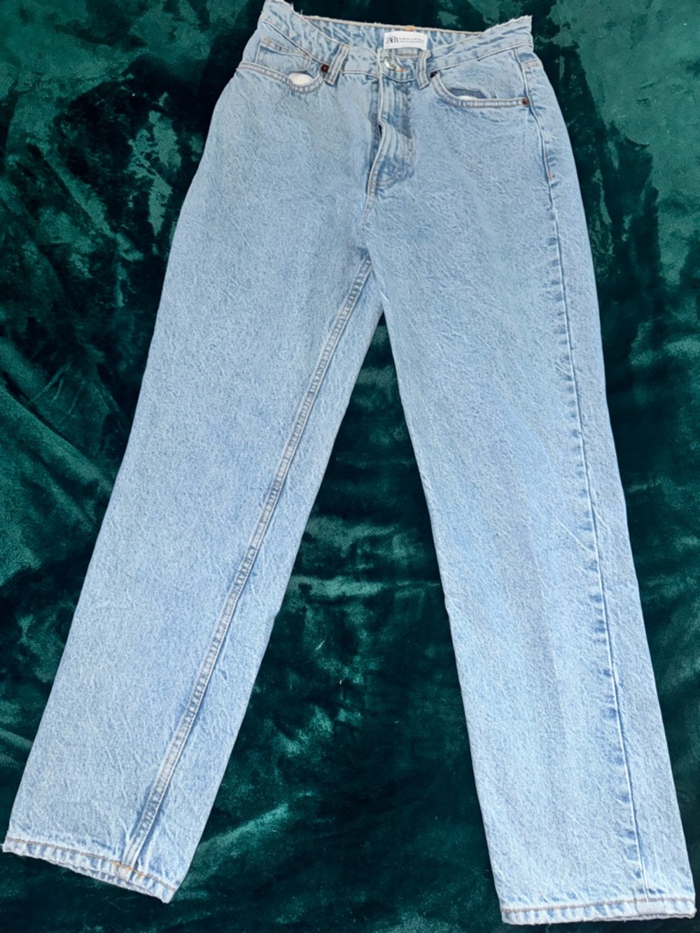 Zara Z1975 High Rise Straight Leg Jeans Light Wash - Size 4